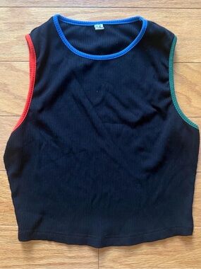 Fashion Brand Company Color Trim Ribbed Tank